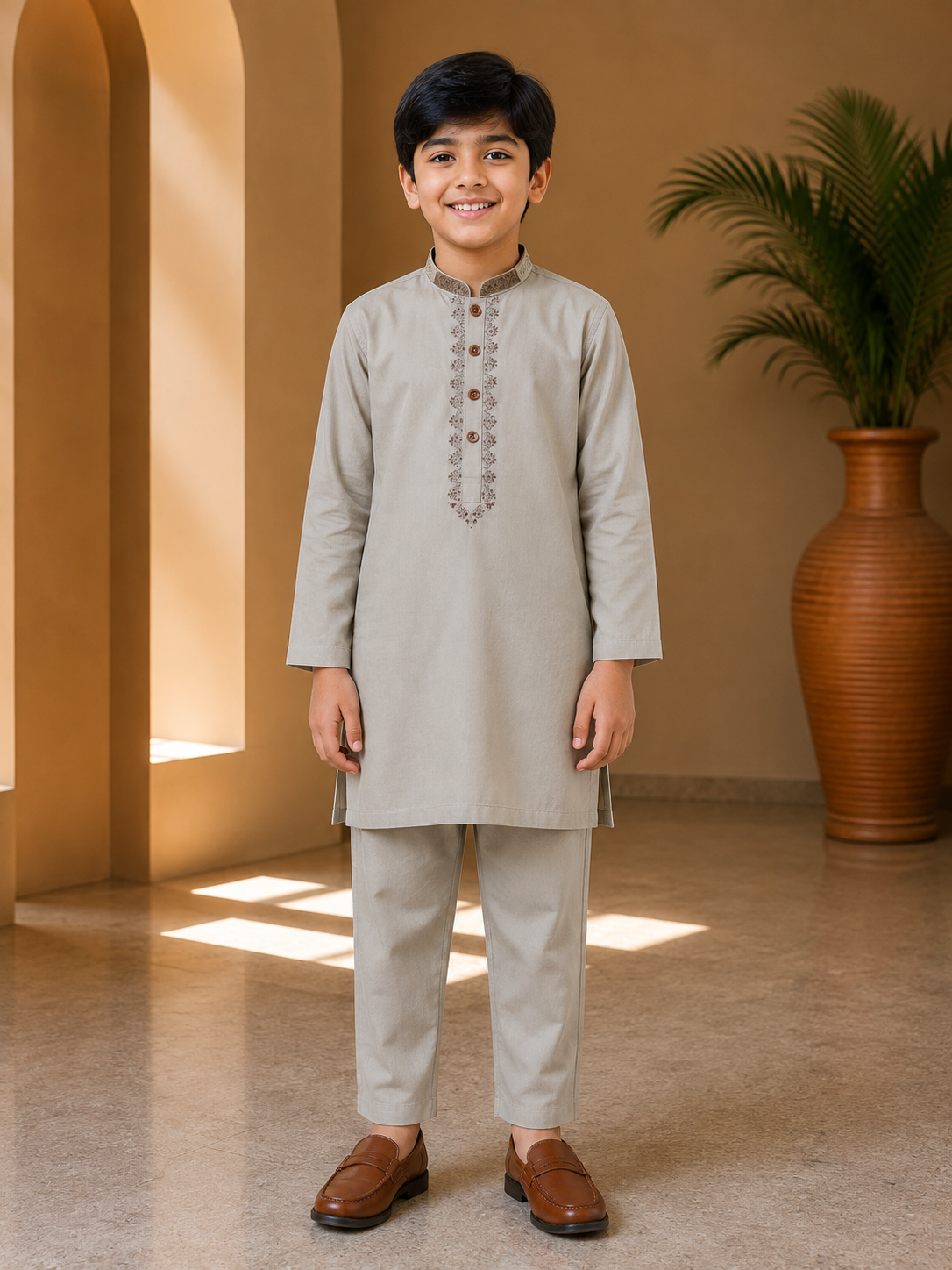 Premium Kids Embroidered Kurta Pajama Set