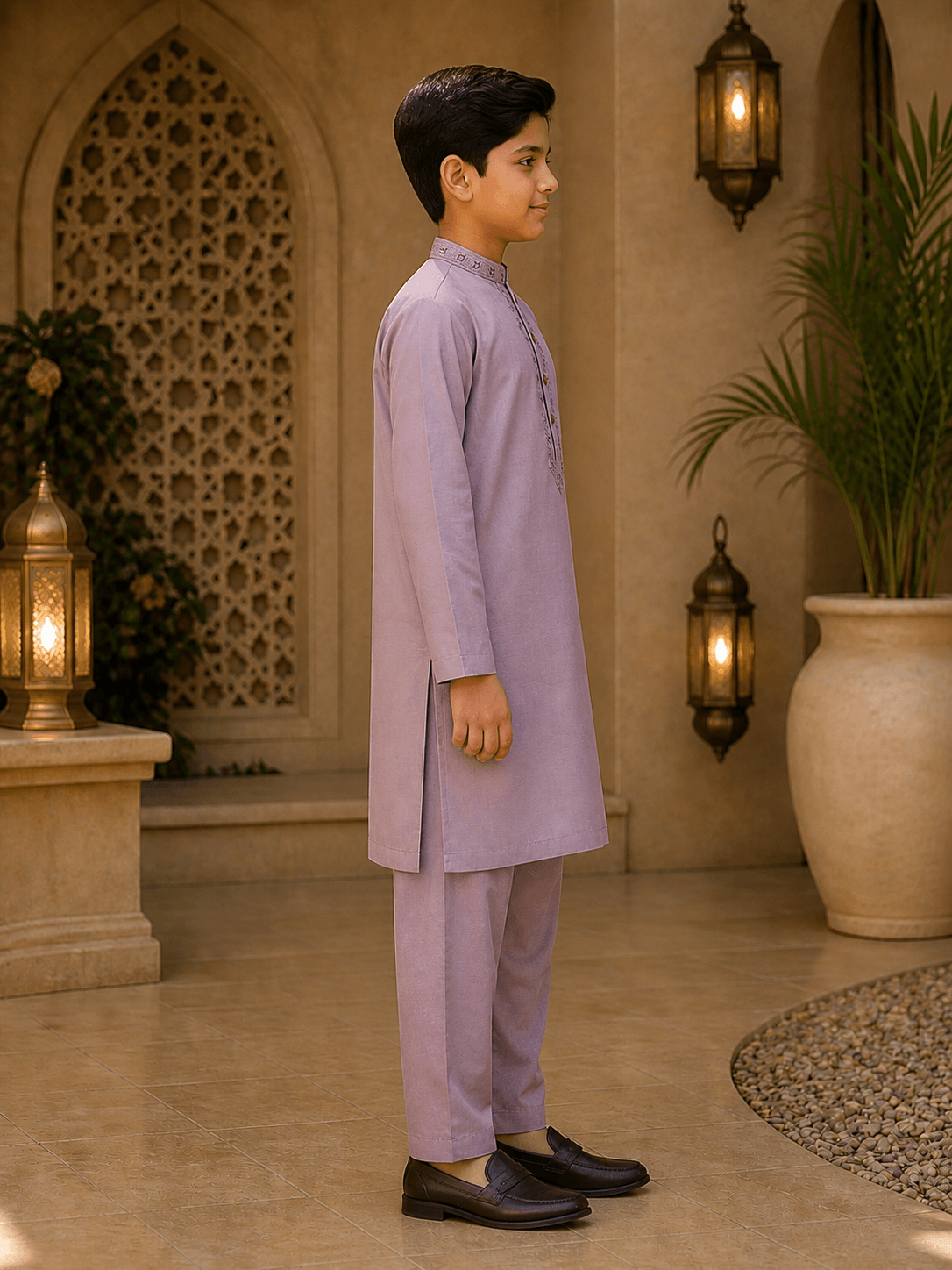 Premium Lavender Kurta Trouser Set fir Boys