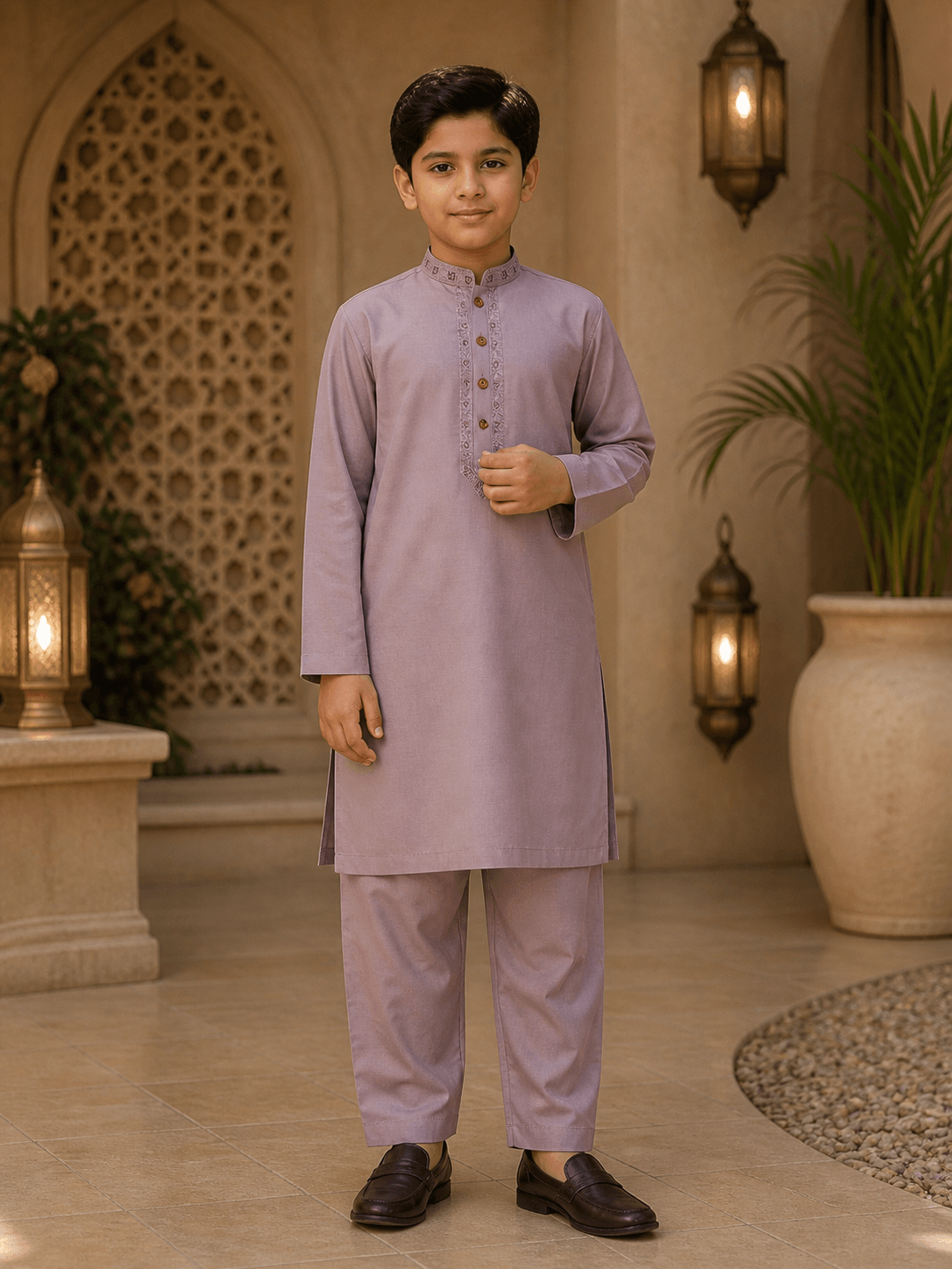 Premium Lavender Kurta Trouser Set fir Boys